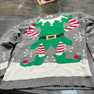 Festive Gray Elf Sweater